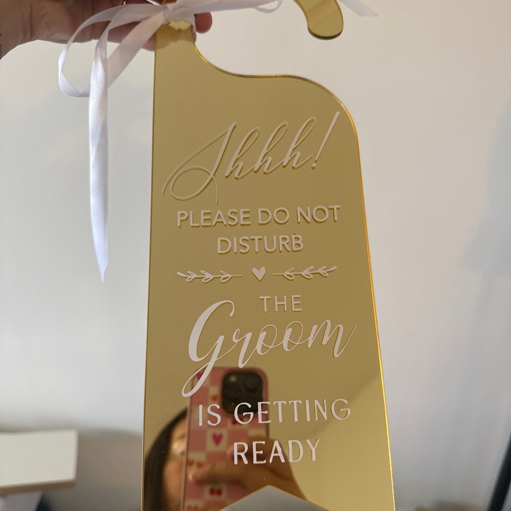 Gold Groom Door Hanger